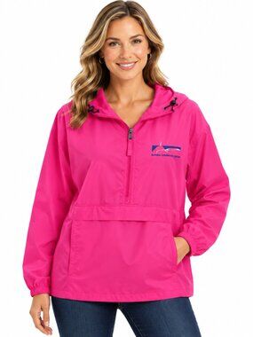 2/$30 Corvette Museum Hot Pink Windbreaker with Front Pocket Sz S